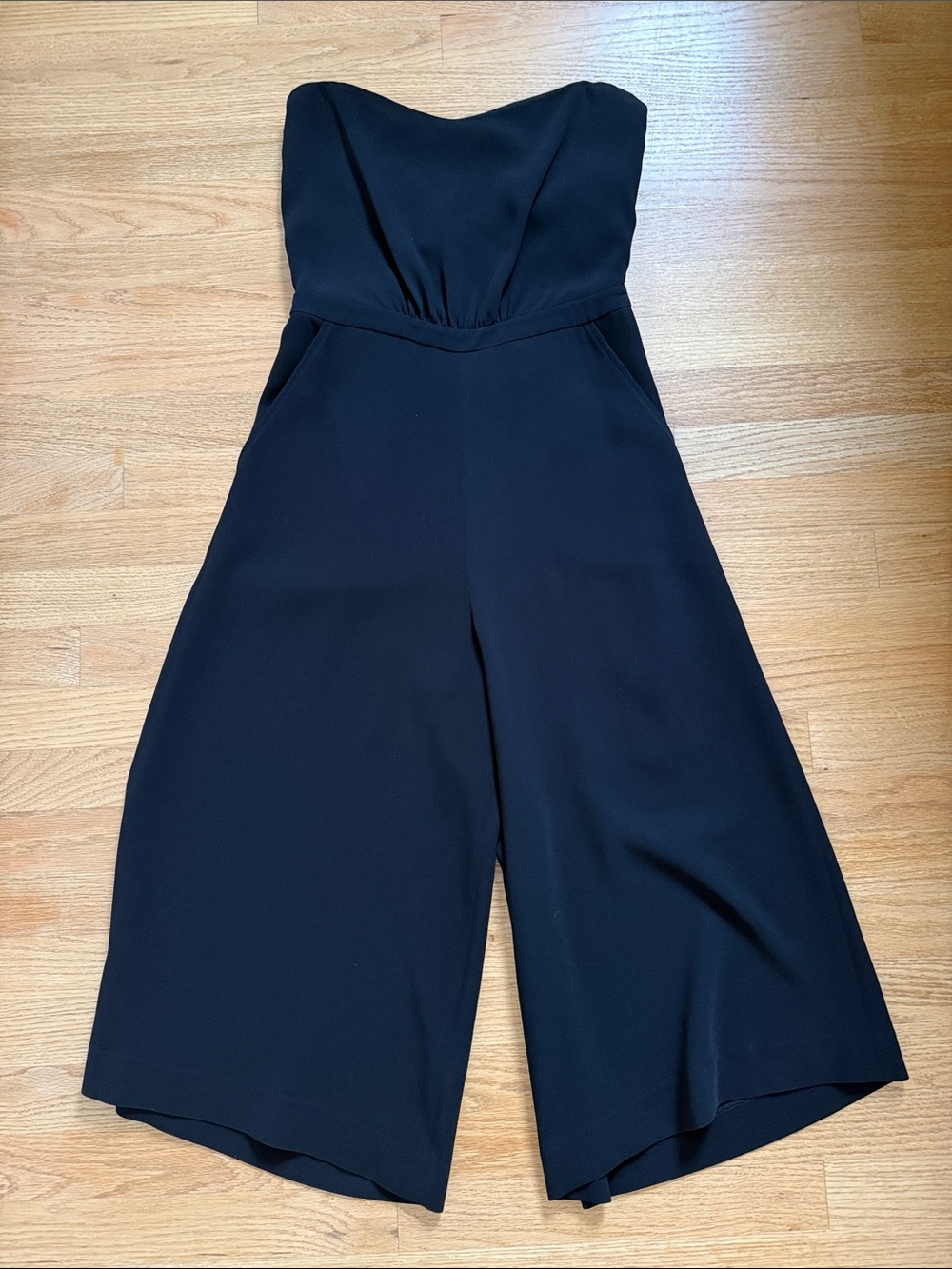 Elizabeth and James Strapless Black Wide-Leg Jumpsuit